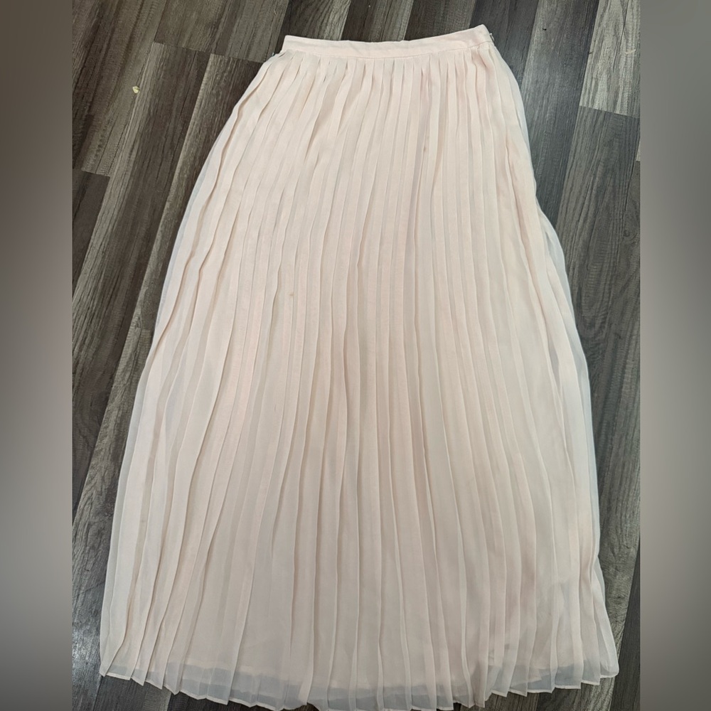 Elegant Pleated Baby Pink Chiffon Skirt